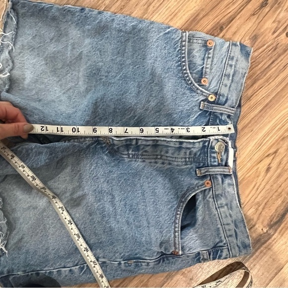Zara High Rise Bermuda Denim Shorts - Picture 9 of 13